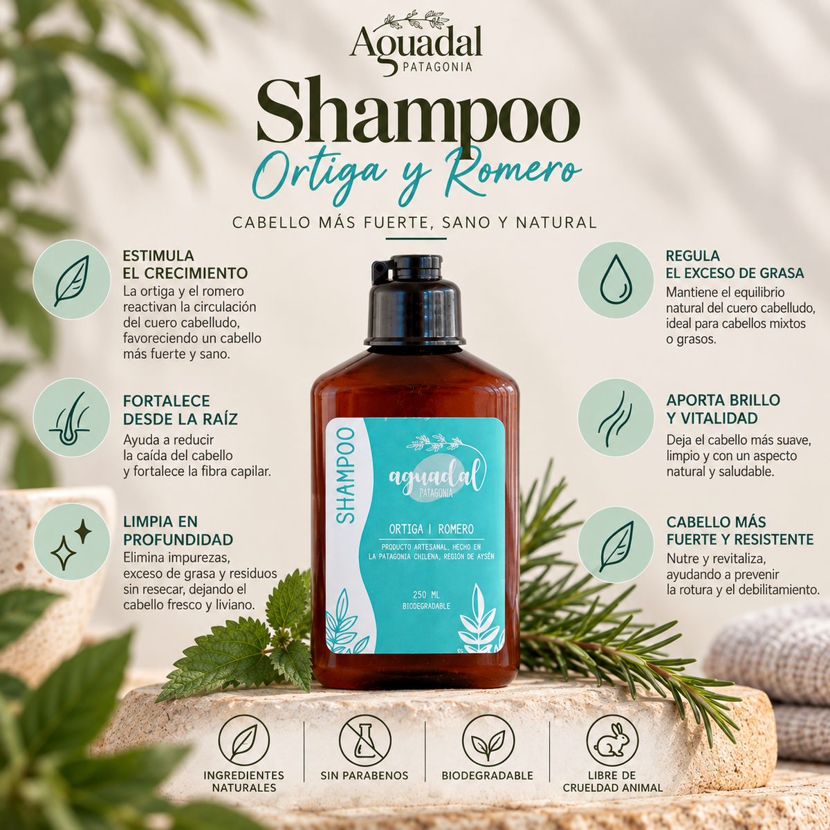 Shampoo liquido Ortiga & Romero - 250 ml