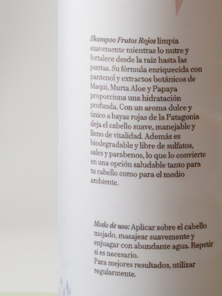 Shampoo Frutos Rojos de la Patagonia Travel Size  100 ml